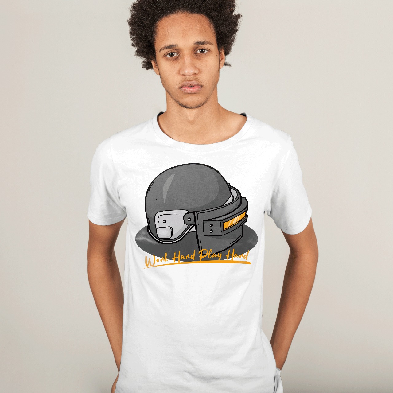 PUBG-Helmet-T-Shirt-4.jpg PUBG Helmet T-Shirt - Image 1